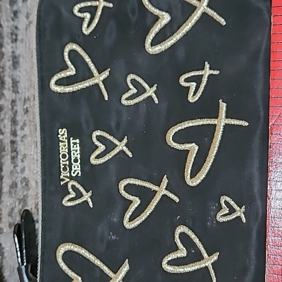 Victoria Secret Signature Black Stripes Make-up Case & Small Pouch - Picture 12 of 16